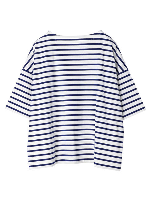  「ボーダーボートネック7分袖プルオーバー」|Tシャツ・カットソー|