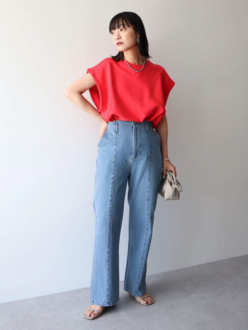 Green Parks「・ELENCARE　DUE　バックスリットデニムパンツ」|デニム|