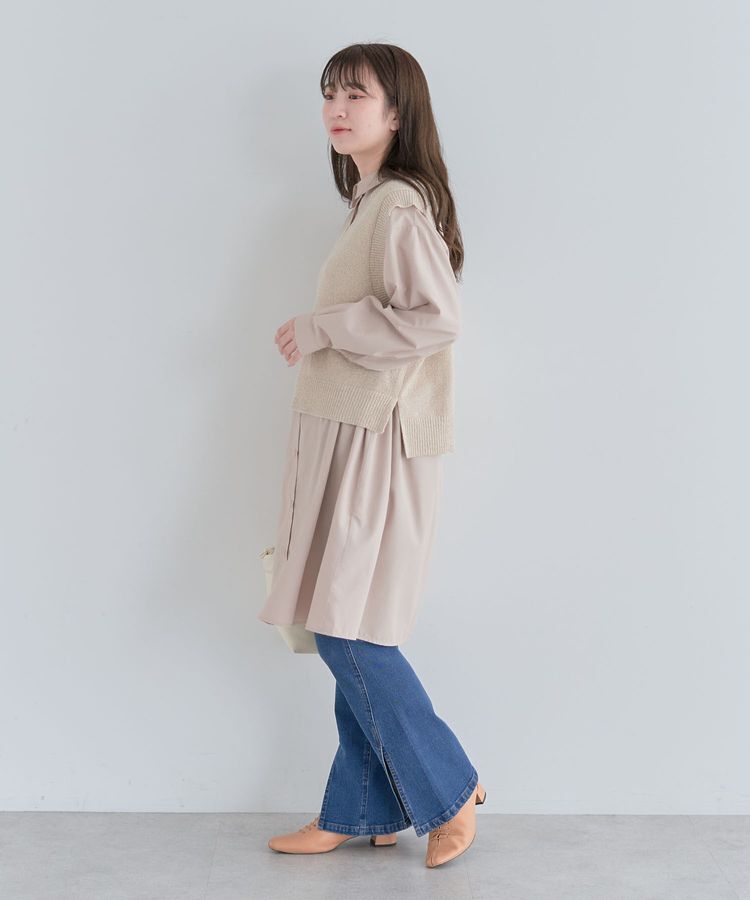 Green Parks「ミディ丈ドロストシャツワンピース」|ワンピース|