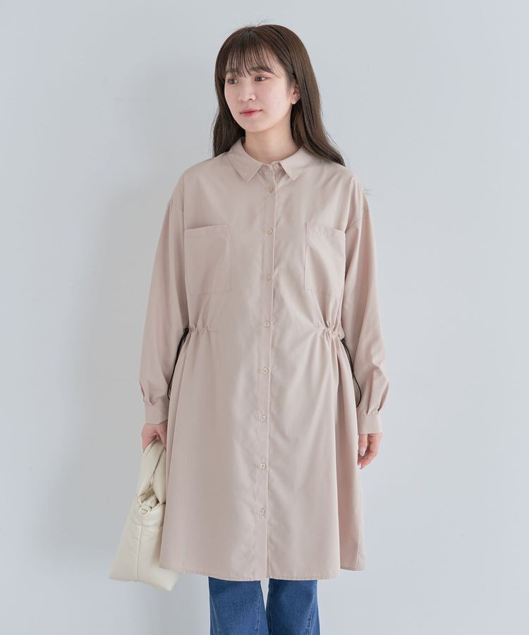 Green Parks「ミディ丈ドロストシャツワンピース」|ワンピース|