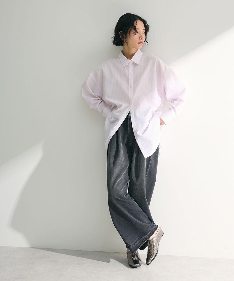 Green Parks「タックワイドデニムパンツ」|デニム|