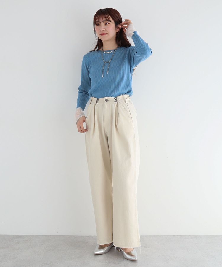 Green Parks「タックワイドデニムパンツ」|デニム|