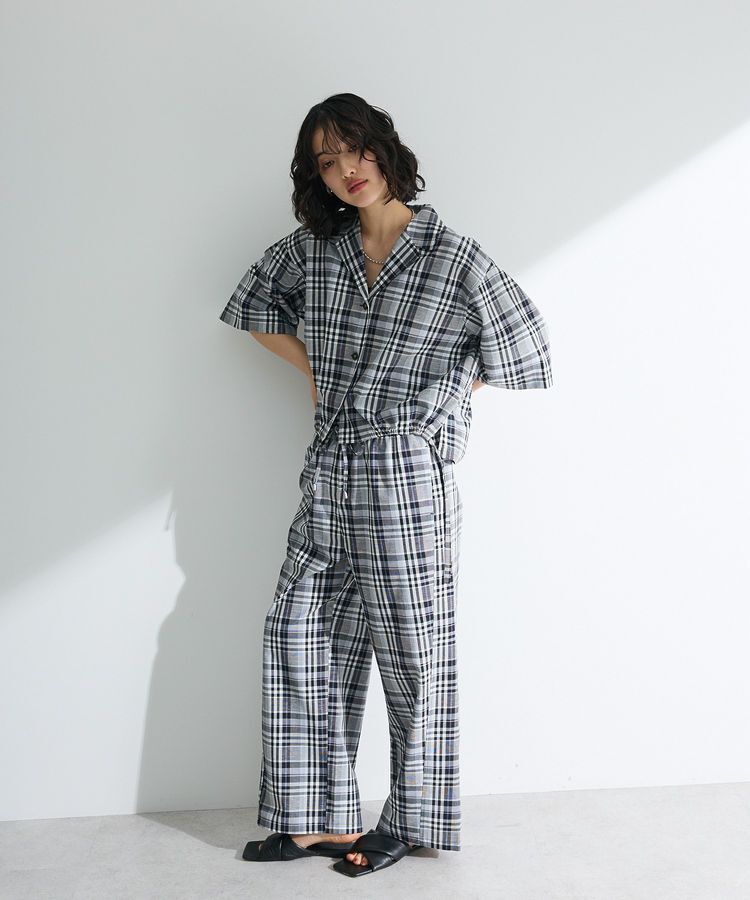 Green Parks「綿麻混裾ドロスト開襟シャツジャケット」|シャツ・ブラウス|