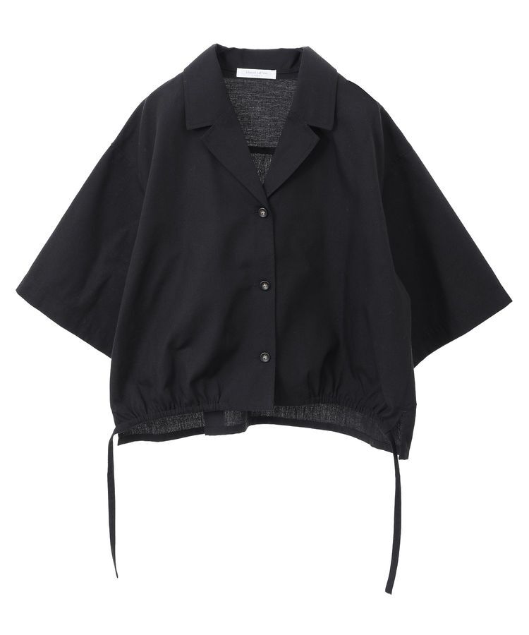 Green Parks「綿麻混裾ドロスト開襟シャツジャケット」|シャツ・ブラウス|