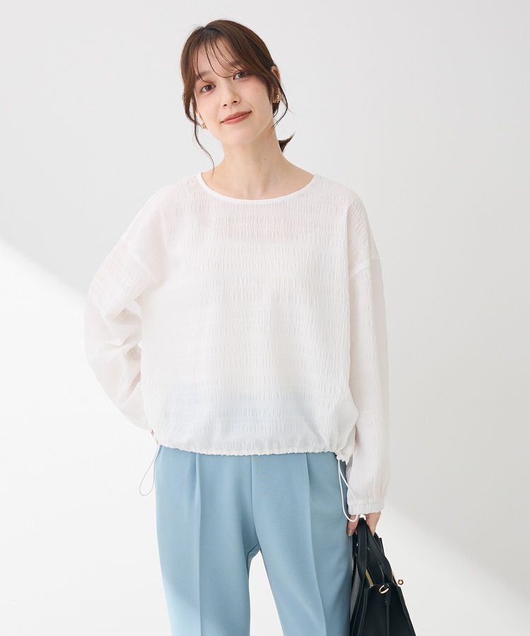 Green Parks「裾ドロスト表面長袖プルオーバー」|Tシャツ・カットソー|