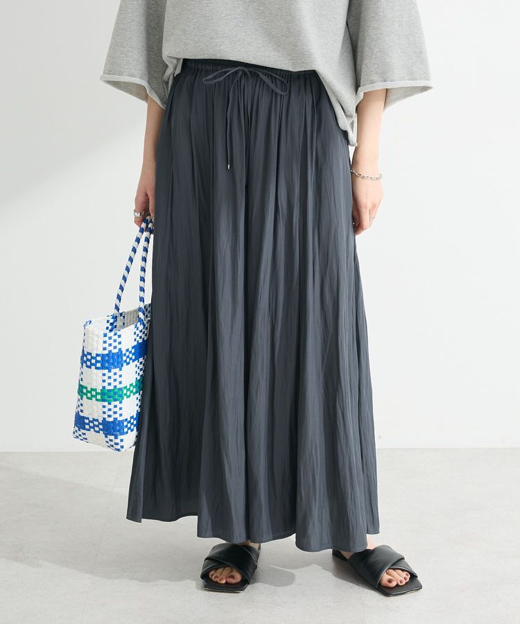 Green Parks「サラフレワイドパンツ(無地)」|その他|Charcoal Gray