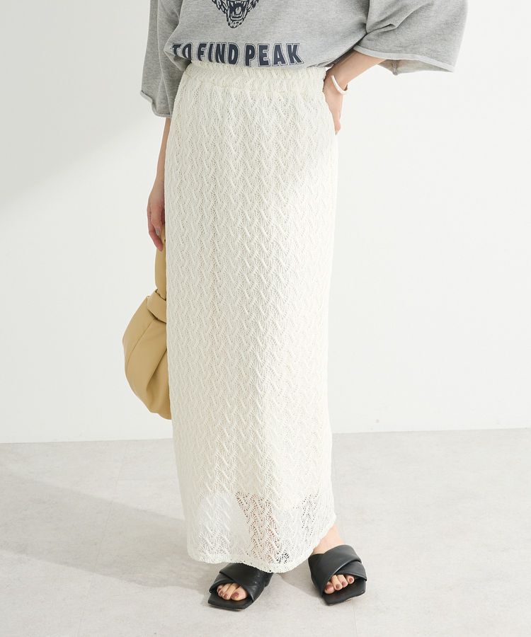 Green Parks「ニットレースIラインスカート」|スカート|Ivory