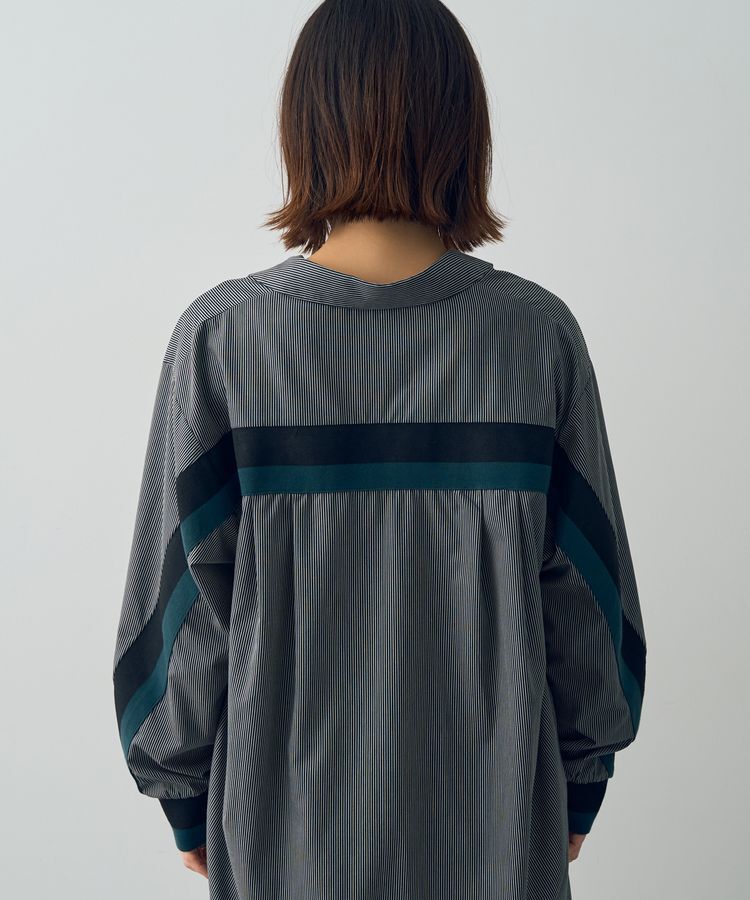 Editt by YECCA VECCA「リブMIXストライプシャツワンピース」|ワンピース|