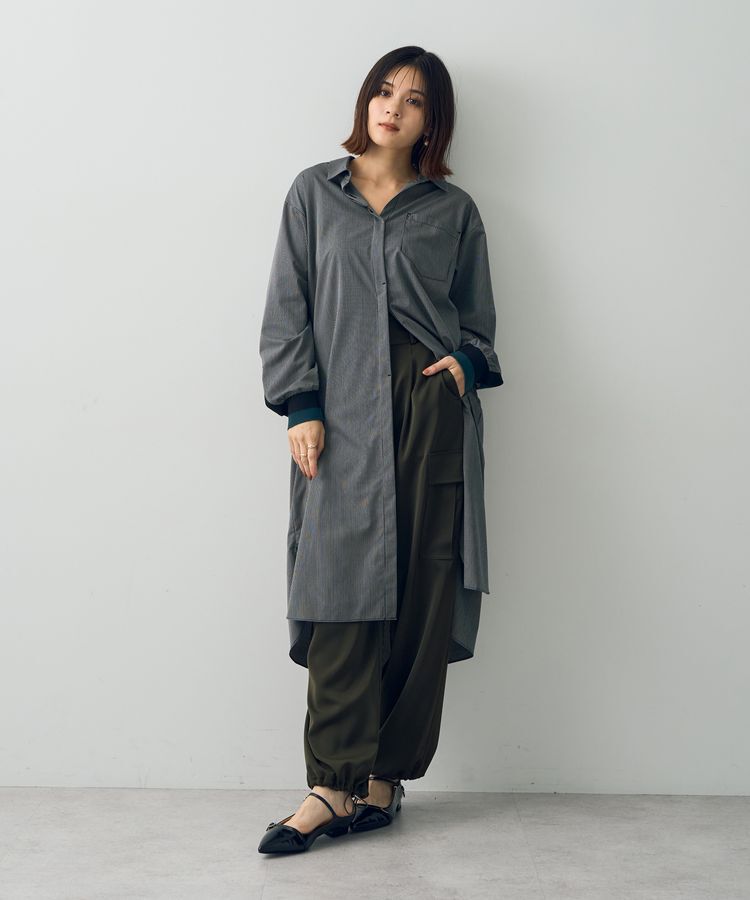 Editt by YECCA VECCA「リブMIXストライプシャツワンピース」|ワンピース|