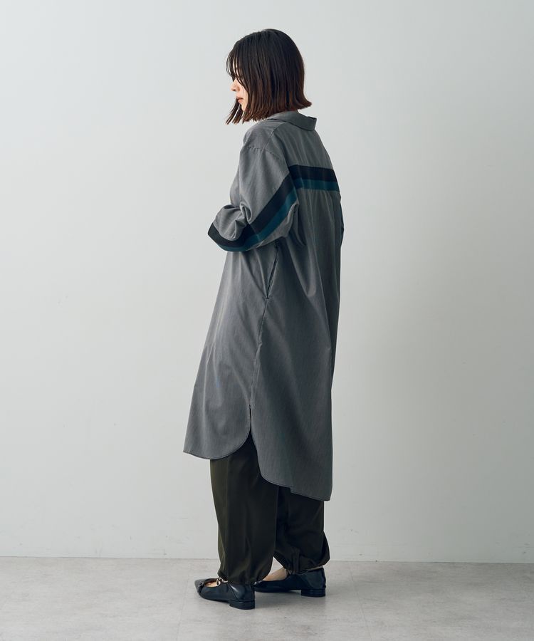 Editt by YECCA VECCA「リブMIXストライプシャツワンピース」|ワンピース|