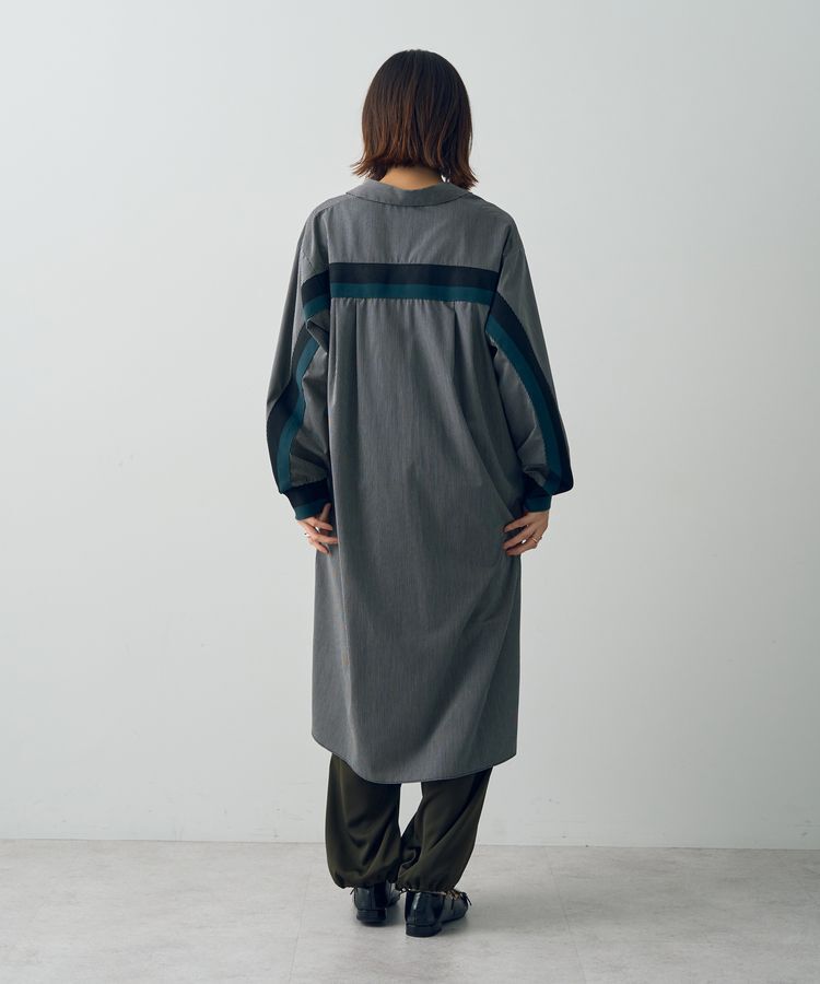 Editt by YECCA VECCA「リブMIXストライプシャツワンピース」|ワンピース|