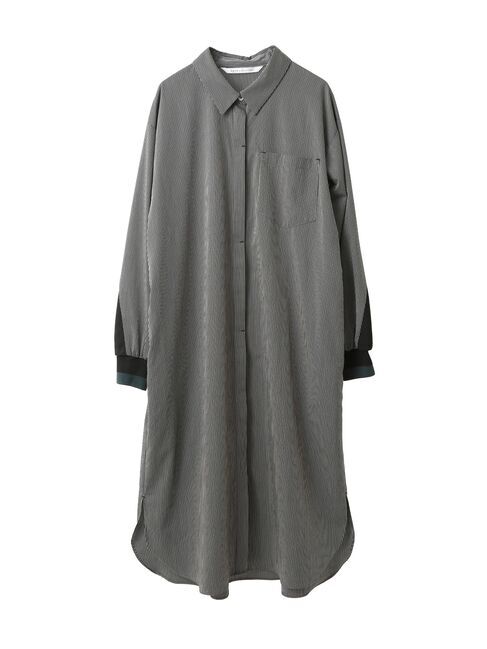 Editt by YECCA VECCA「リブMIXストライプシャツワンピース」|ワンピース|