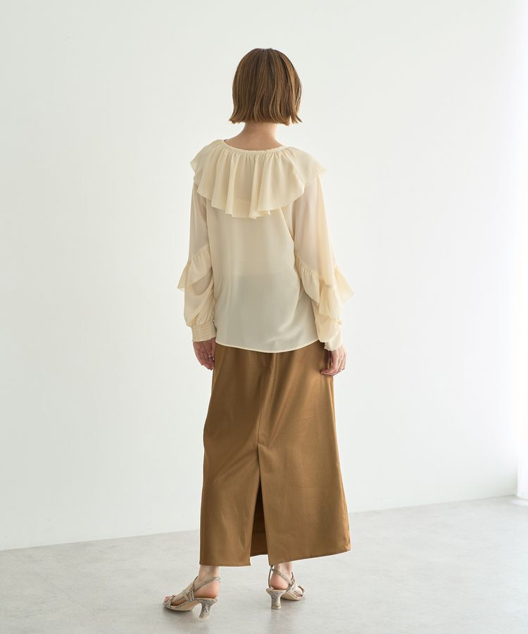 YECCA VECCA「シアーラッフルブラウス」|シャツ・ブラウス|