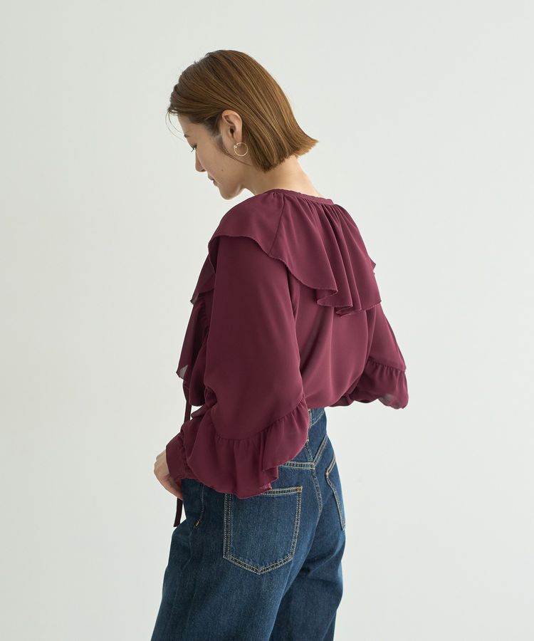 YECCA VECCA「シアーラッフルブラウス」|シャツ・ブラウス|