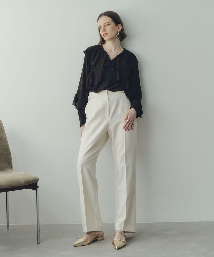 YECCA VECCA「シアーラッフルブラウス」|シャツ・ブラウス|