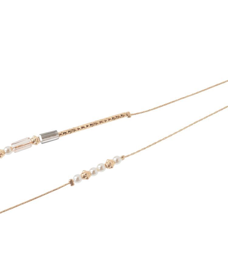 YECCA VECCA「ステーションガラスMIXロングネックレス」|ネックレス|