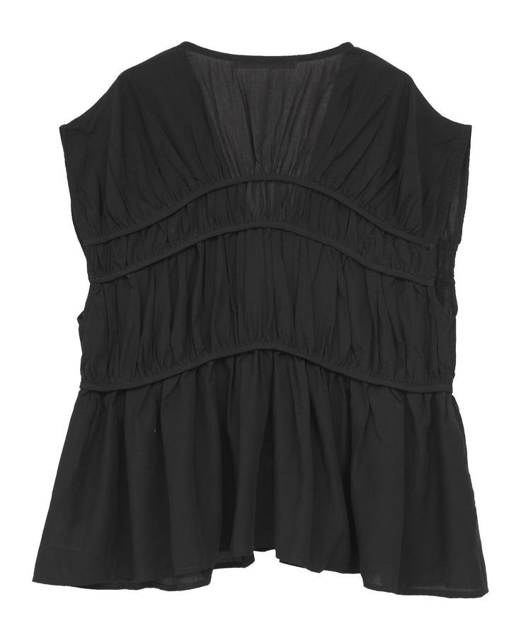 GARAGE OF GOOD CLOTHING「Vネック切り替えギャザーブラウス」|シャツ・ブラウス|