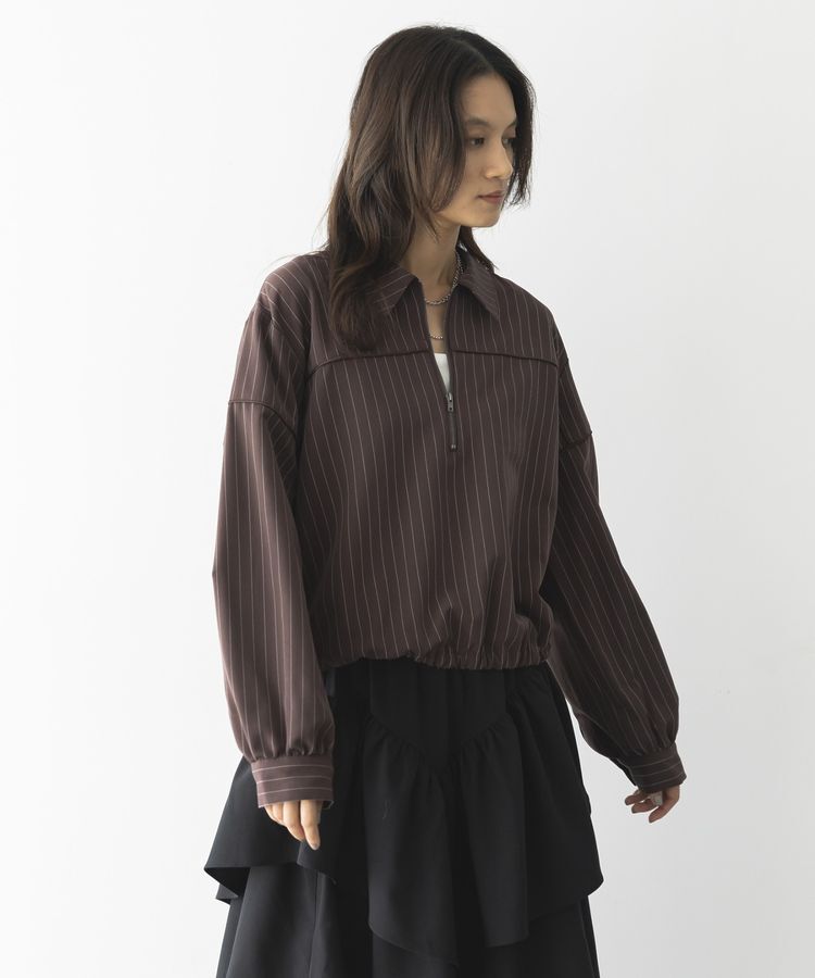 GARAGE OF GOOD CLOTHING「ピンストライプハーフZIPプルオーバー」|シャツ・ブラウス|