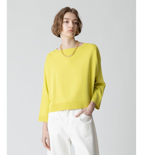 allureville「ワイズワイドプルオーバー」|ニット・セーター|ライトイエロー