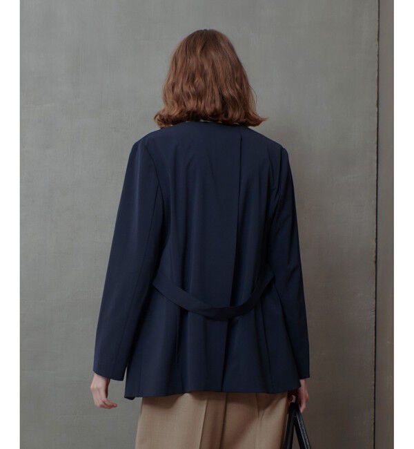 allureville「エトリアシャンブレーカラーレスジャケット」|ノーカラージャケット|