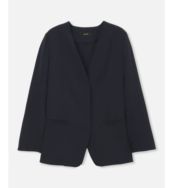 allureville「エトリアシャンブレーカラーレスジャケット」|ノーカラージャケット|