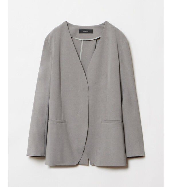 allureville「エトリアシャンブレーカラーレスジャケット」|ノーカラージャケット|