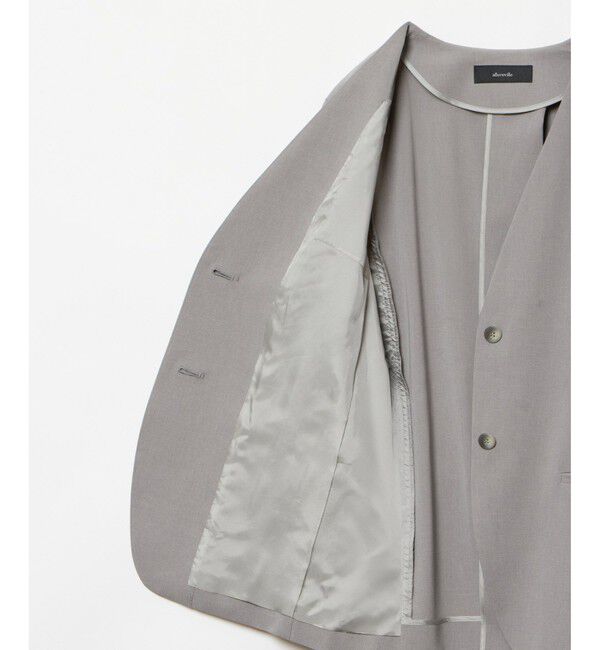 allureville「エトリアシャンブレーカラーレスジャケット」|ノーカラージャケット|