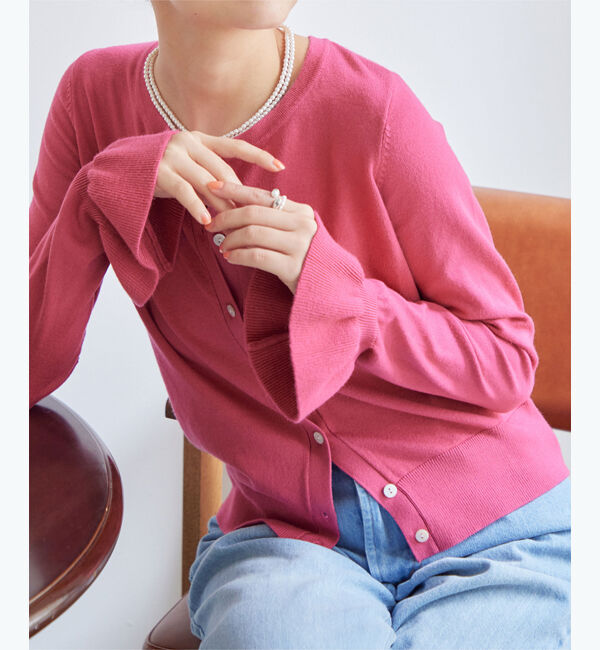 titivate「フリル袖ニットカーディガン」|ニット・セーター|