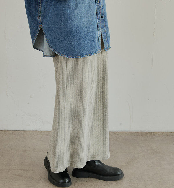  「【低身長・高身長対応】ストレッチコールスカート」|スカート|