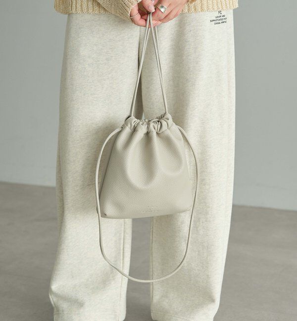  「フェイクレザー巾着バッグ」|ショルダー・メッセンジャー|