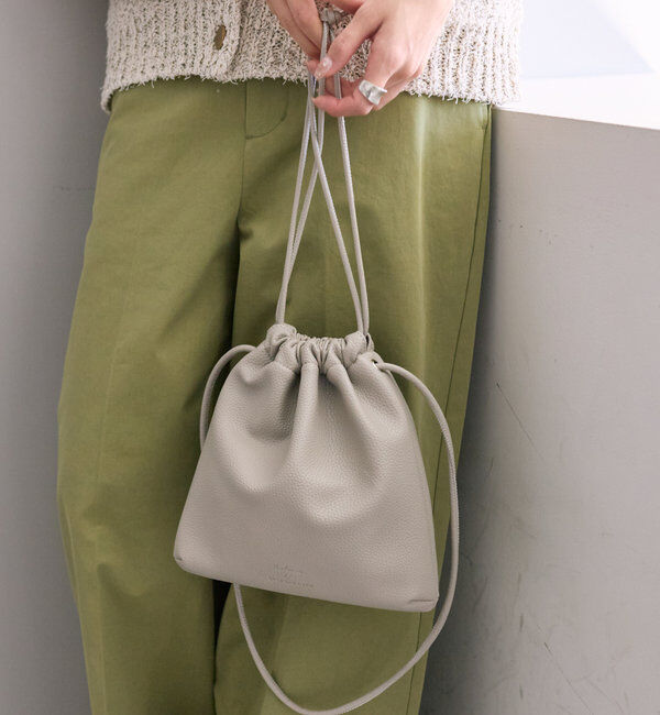  「フェイクレザー巾着バッグ」|ショルダー・メッセンジャー|