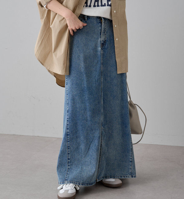  「綿レーヨンデニムスカート」|スカート|