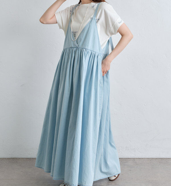  「【リバイバル / WEB限定】綿麻デニムワンピース」|ワンピース|