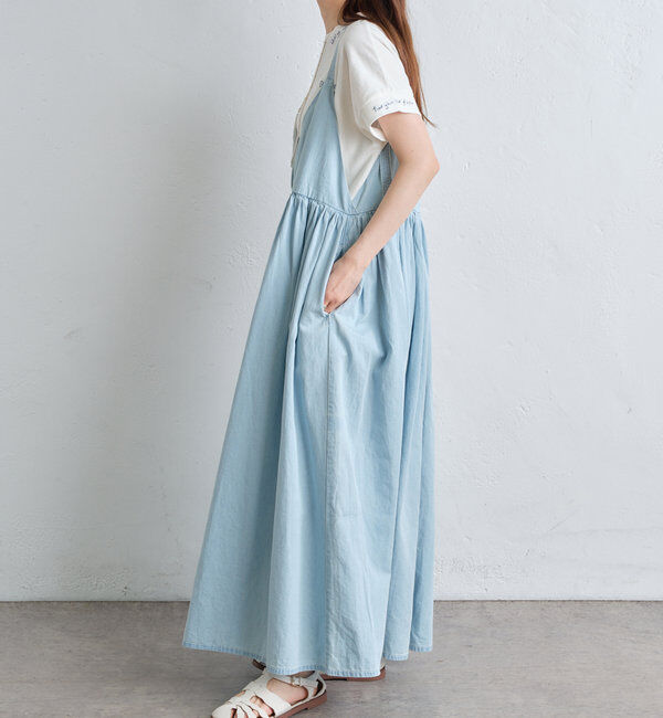  「【リバイバル / WEB限定】綿麻デニムワンピース」|ワンピース|