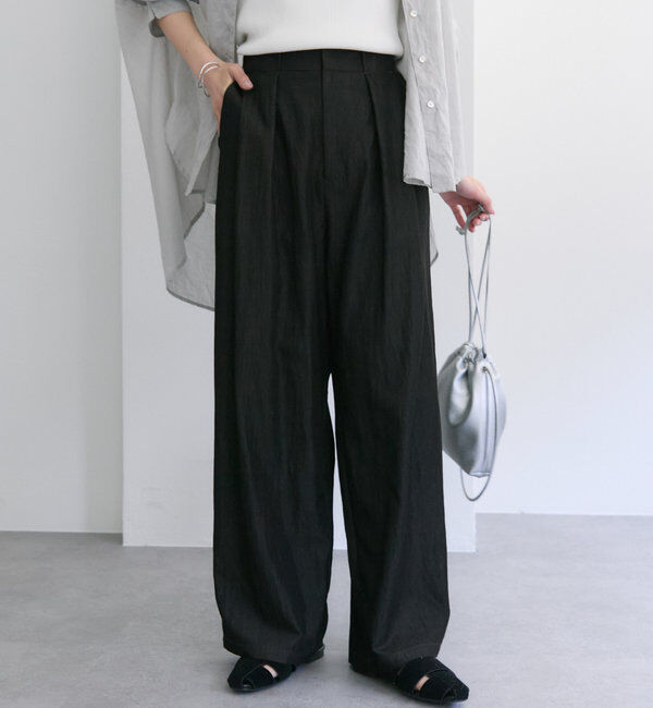  「レーヨンナイロンタックスラックスパンツ」|スラックス|