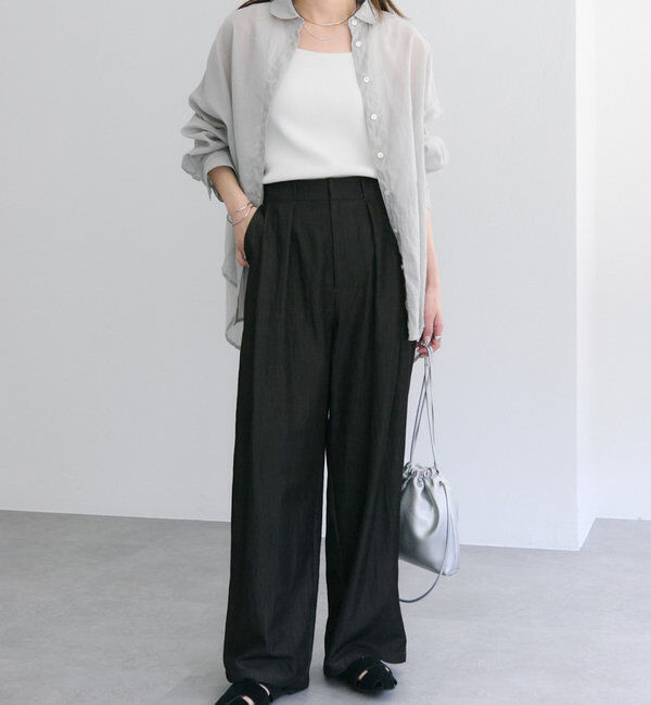  「レーヨンナイロンタックスラックスパンツ」|スラックス|