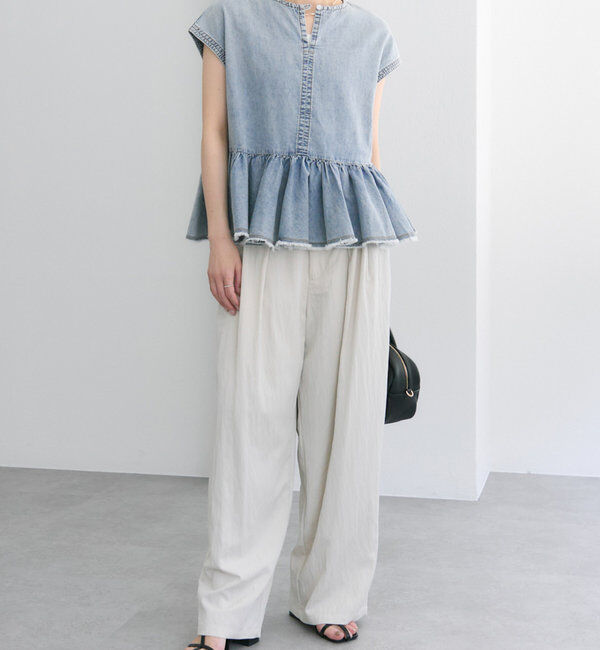  「レーヨンナイロンタックスラックスパンツ」|スラックス|