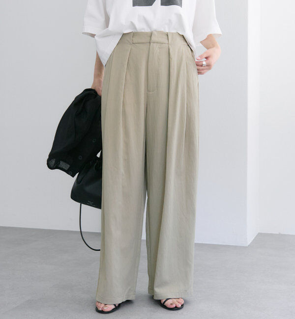  「レーヨンナイロンタックスラックスパンツ」|スラックス|