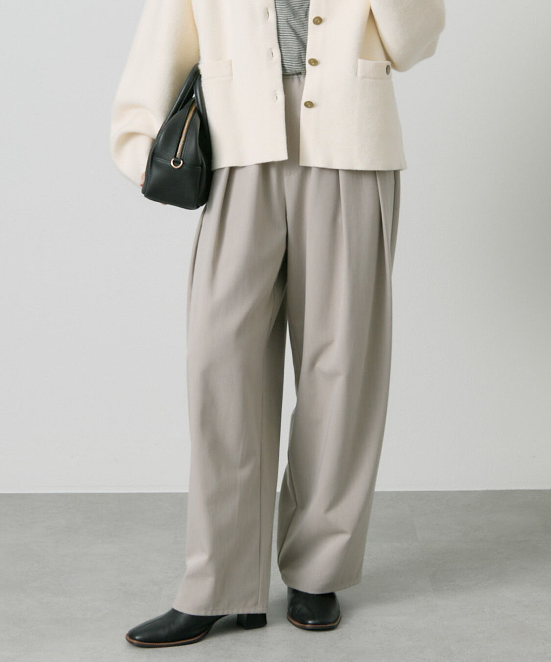  「【新色追加】ツータックウエストゴムストレッチパンツ」|その他|