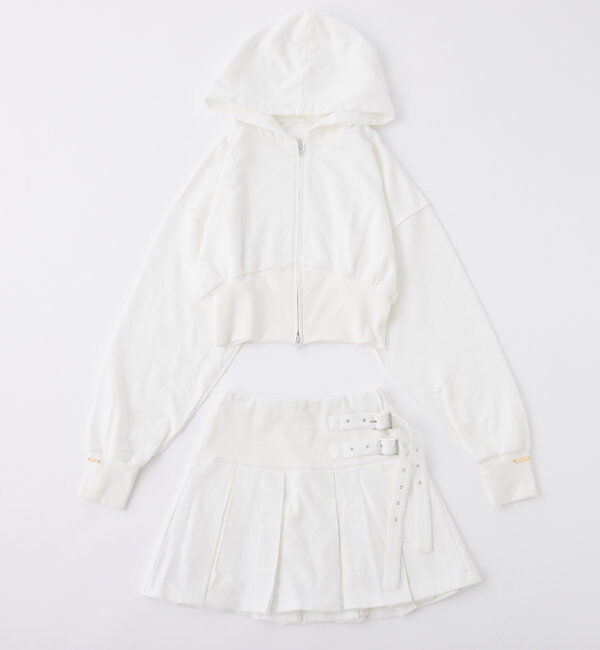  「【セットアップ可能】ベルト付きプリーツミニスカート」|スカート|