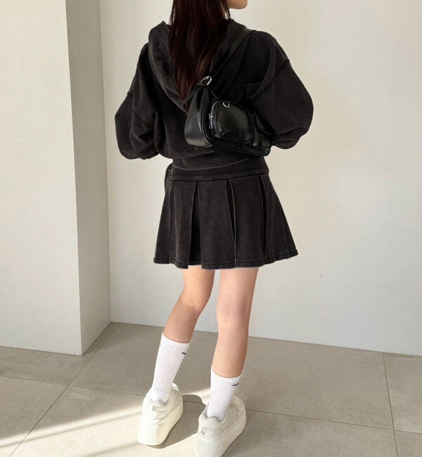  「【セットアップ可能】ベルト付きプリーツミニスカート」|スカート|