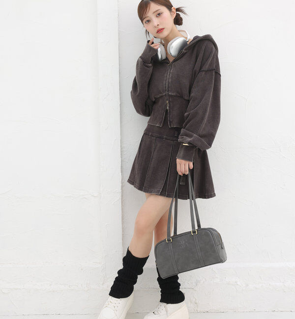  「【セットアップ可能】ベルト付きプリーツミニスカート」|スカート|