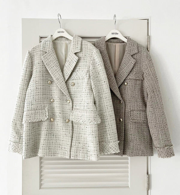  「【megumi企画】ツイードテーラードジャケット／再販売／新色追加」|テーラードジャケット|