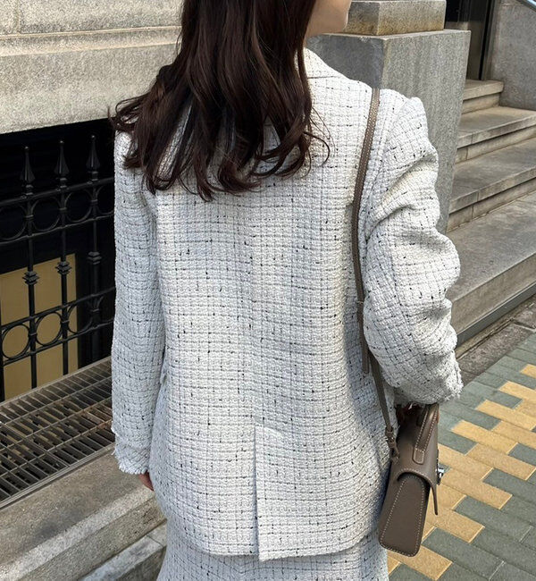  「【megumi企画】ツイードテーラードジャケット／再販売／新色追加」|テーラードジャケット|