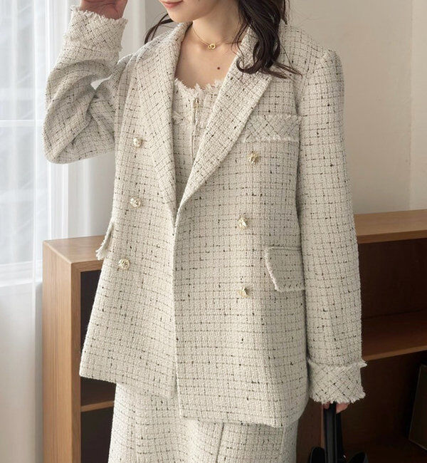  「【megumi企画】ツイードテーラードジャケット／再販売／新色追加」|テーラードジャケット|