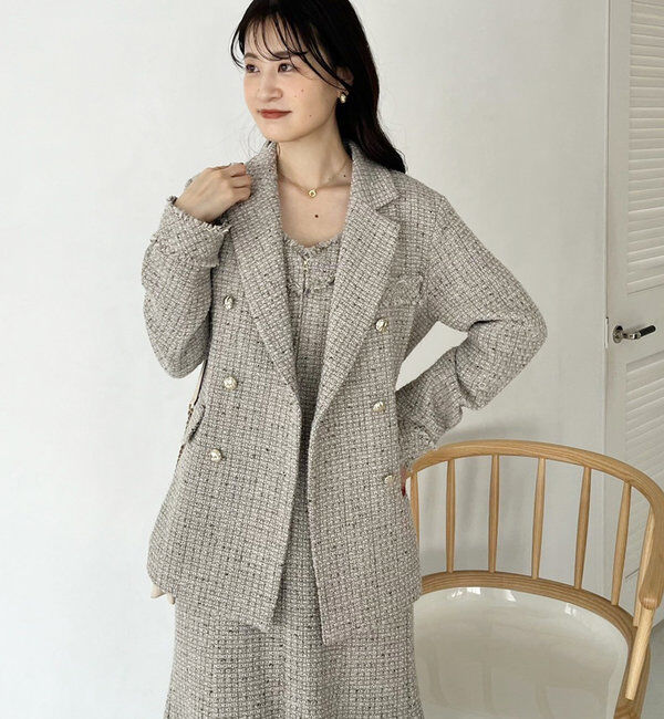  「【megumi企画】ツイードテーラードジャケット／再販売／新色追加」|テーラードジャケット|