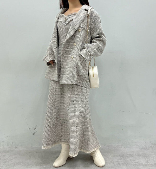  「【megumi企画】ツイードテーラードジャケット／再販売／新色追加」|テーラードジャケット|