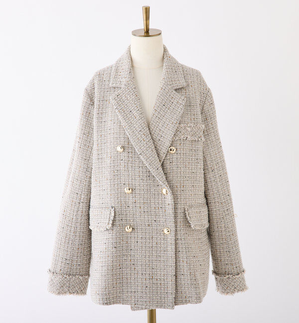  「【megumi企画】ツイードテーラードジャケット／再販売／新色追加」|テーラードジャケット|