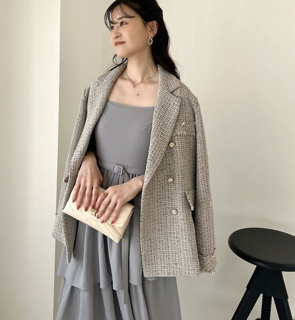  「【megumi企画】ツイードテーラードジャケット／再販売／新色追加」|テーラードジャケット|