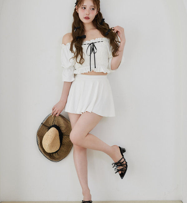  「swimwear/シャーリング配色リボン(3点セット)」|その他|